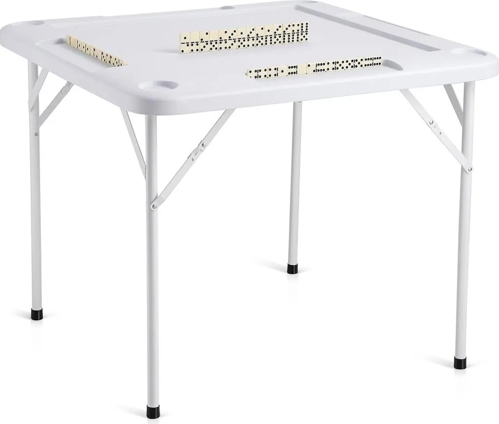 Table de Jeu Carrée Multiusage Pliante avec Plateaux pour Jetons - 88cm