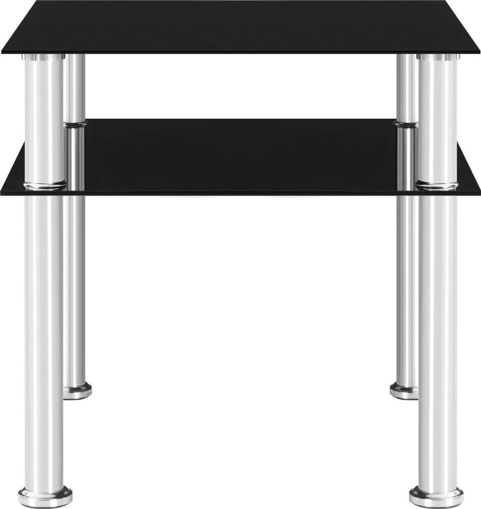 vidaXL Boční stolek černý 45x50x45 cm Tvrzené sklo Obrázek produktu 