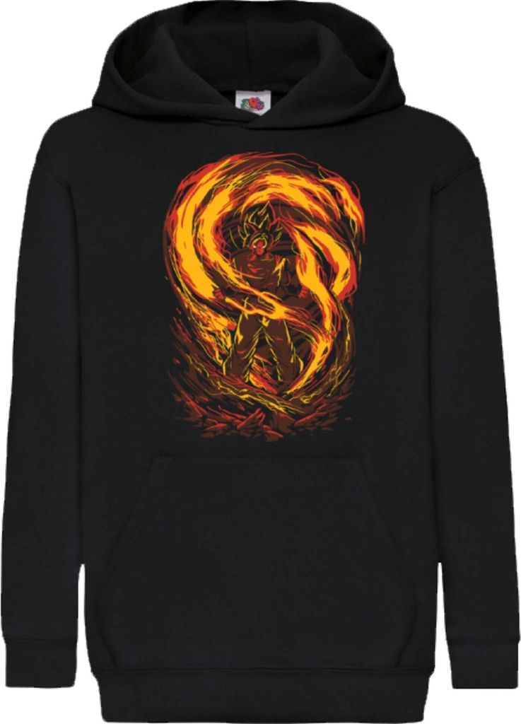 Kinder Kapuzenpullover Dragon Anime Manga Ball Z Goku Power Red, 9-11 Jahr - 140 / Schwarz