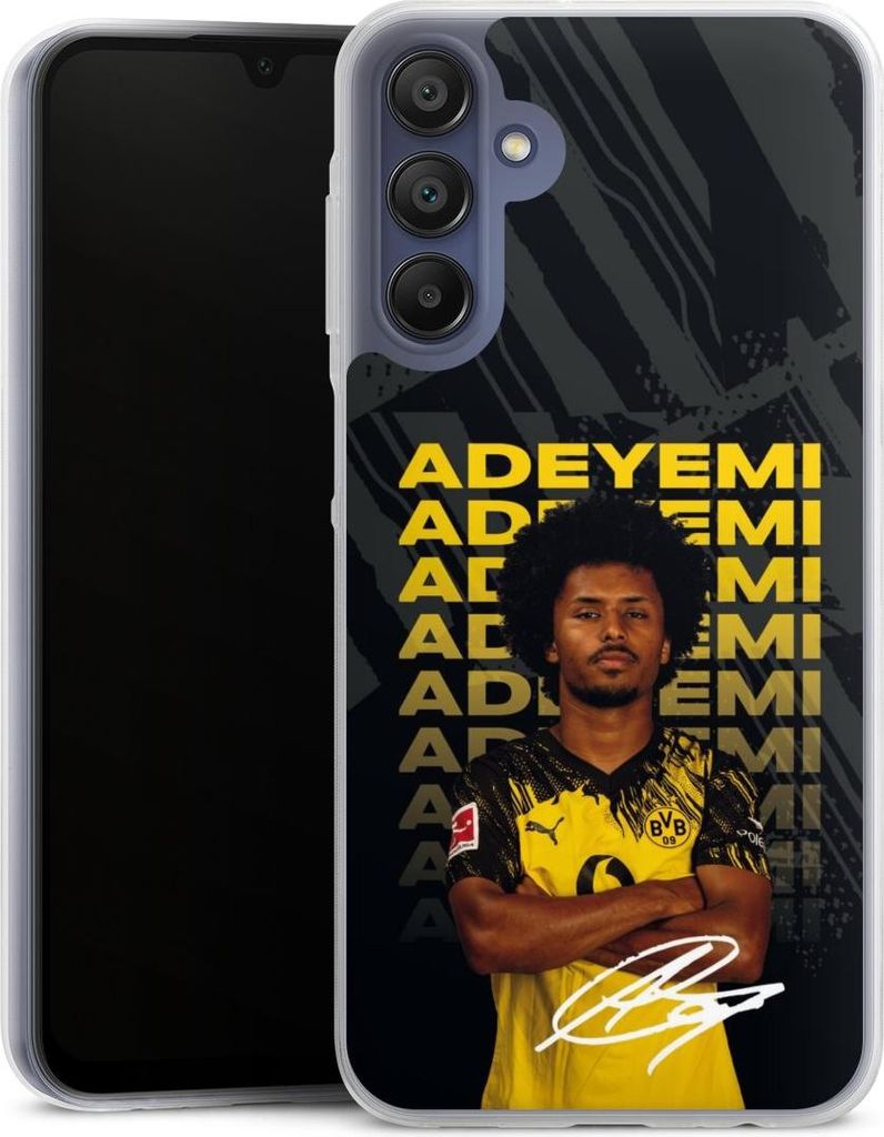 DeinDesign Slim Hülle für Samsung Galaxy A15 Silikon Case Ultra Dünn Handyhülle BVB Borussia Dortmund Karim Adeyemi