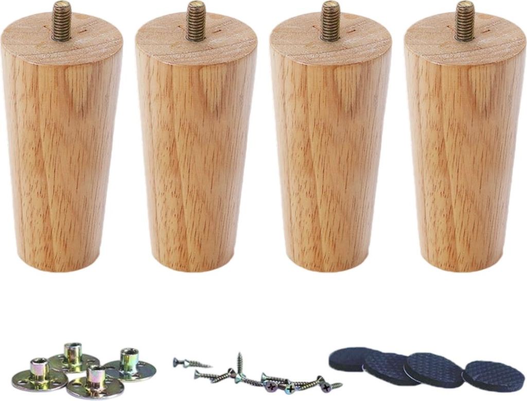 Stück Massivholz-Möbelbeine, Holz-Sofabeine, Ersatz-Holzmöbelbeine für Schlafsofa, Schublade, Sessel, Tisch