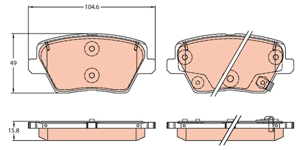 TRW Bremsbeläge Satz Hinten für HYUNDAI i30 Schrägheck (PDE, PD, PDEN) GDB2319