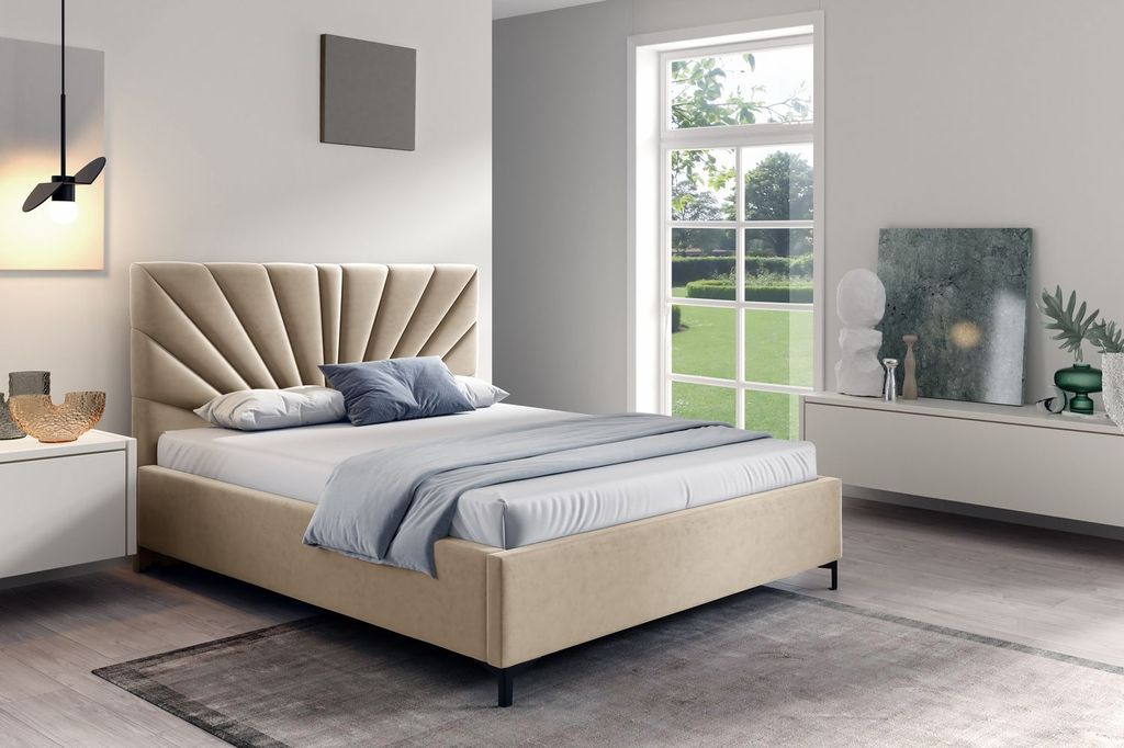 Polsterbett 120x200 ODETA 8 - hellbeige