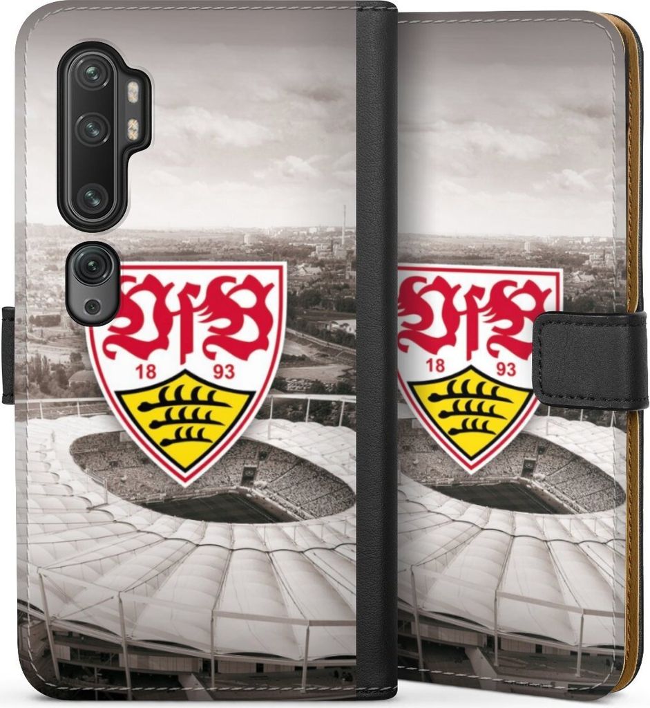 DeinDesign Klapphülle für Xiaomi Mi Note 10 Pro Handytasche Lederhülle Tasche Offizielles Lizenzprodukt Stadion VfB Stuttgart