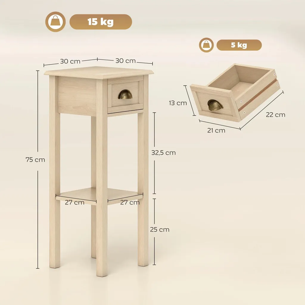 Table basse compacte jaune rustique - Meuble d'appoint robuste et coloré