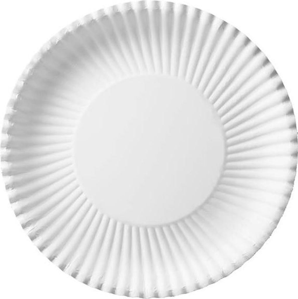 Weiße runde Pappteller 24 cm 100 Stück.