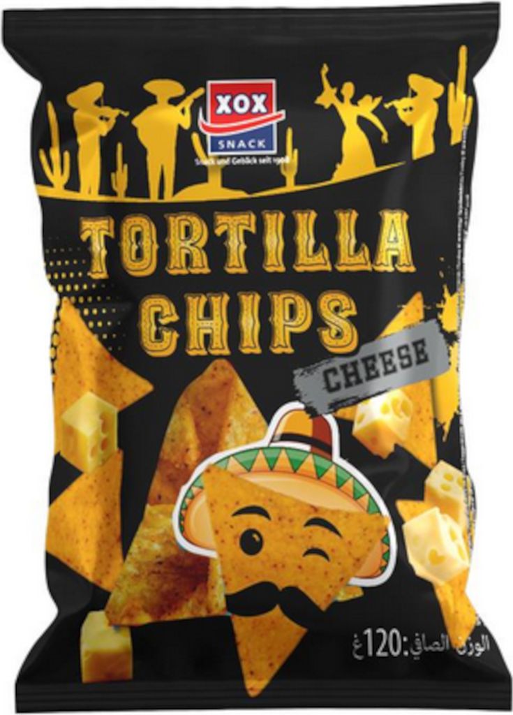 XOX Tortilla Chips Cheese Maischips mit Käsegeschmack Packung 120g