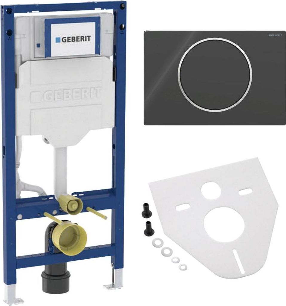 BADfabrik24 Geberit Duofix Element für Wand-WC, 112 cm, mit Sigma UP-Spülkasten 12 cm + Geberit Sigma10 Betätigungsplatte für Spül-Stopp-Spül...