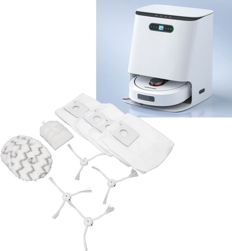 Dust Bag Filter Rag Side Brush Set Robot Vacuum Cleaner Accessories for Roidmi EVA SDJ06RM