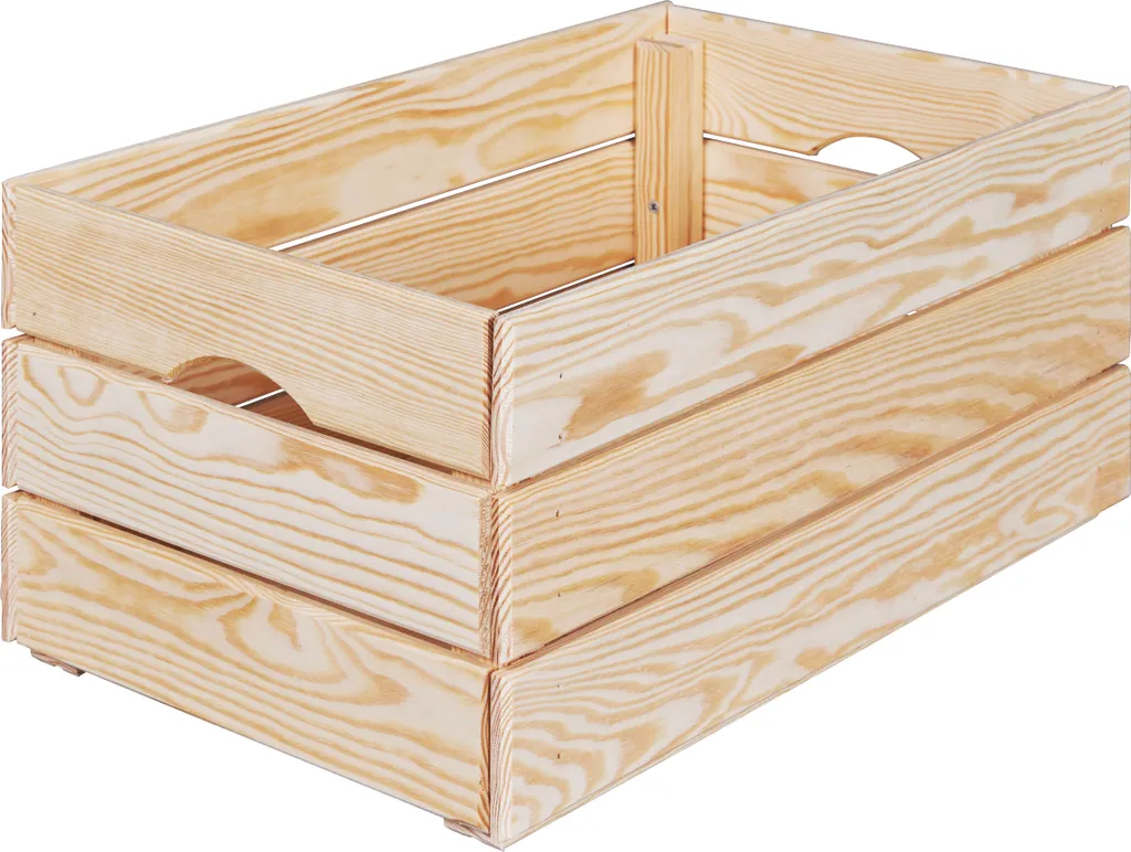 Caisse en Bois Robuste et Empilable Valloni Design Naturel 51cm