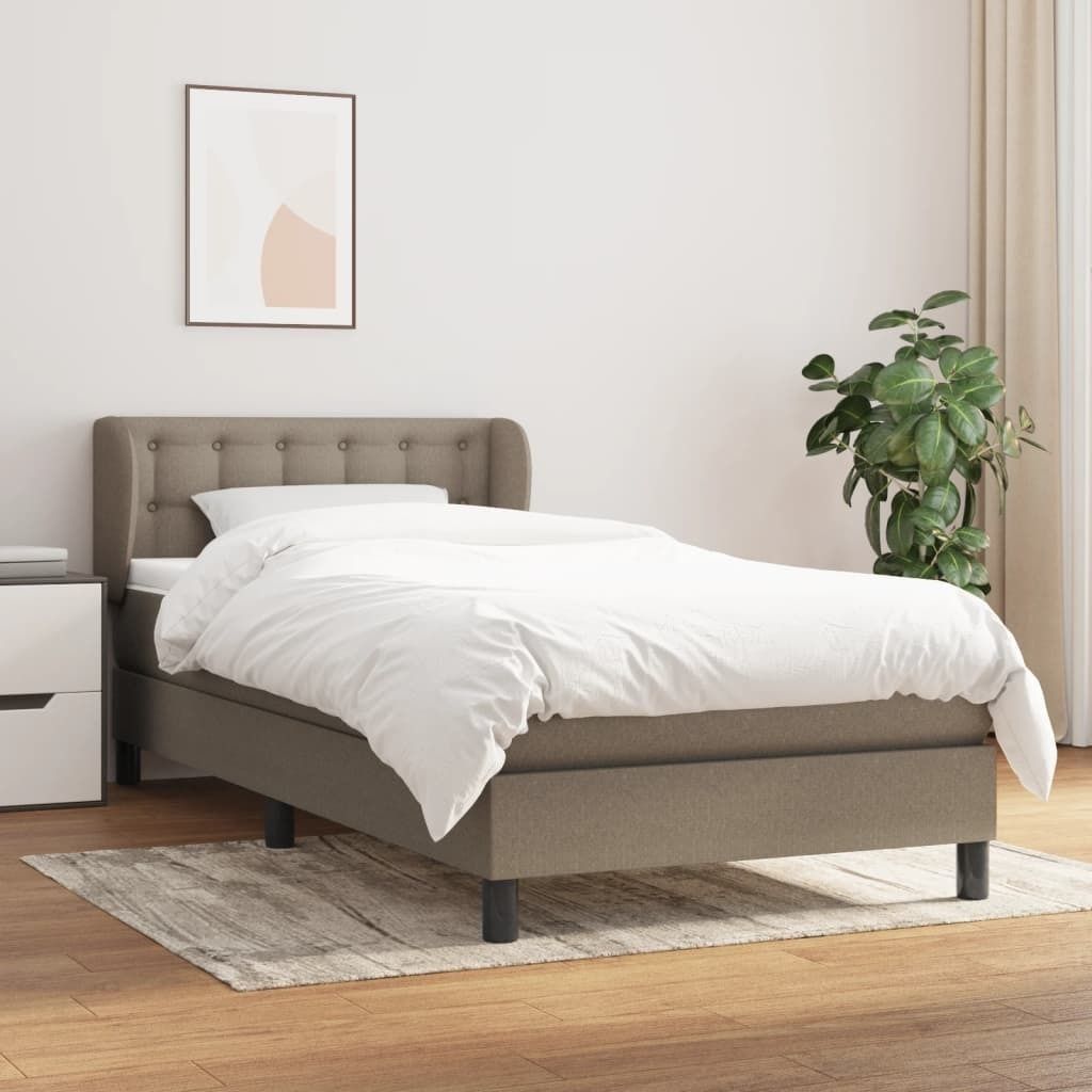 Maison Exclusive - Boxspringbett mit Matratze Taupe 90x200 cm Stoff