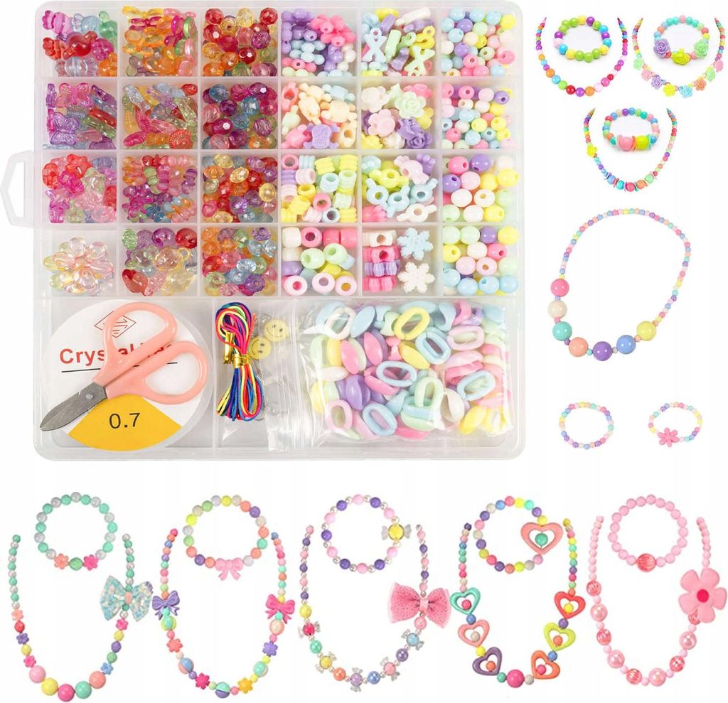 Perlen zum Herstellen von Schmuckarmbändern Set [A099-4] Produktbild 
