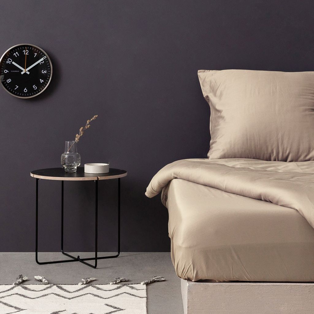 L'Essentiel Linge de Maison, De Beige, Satin-Queen-Spannbettlaken (DE), Beige, 100 % Baumwollsatin, 150 x 200+30 cm