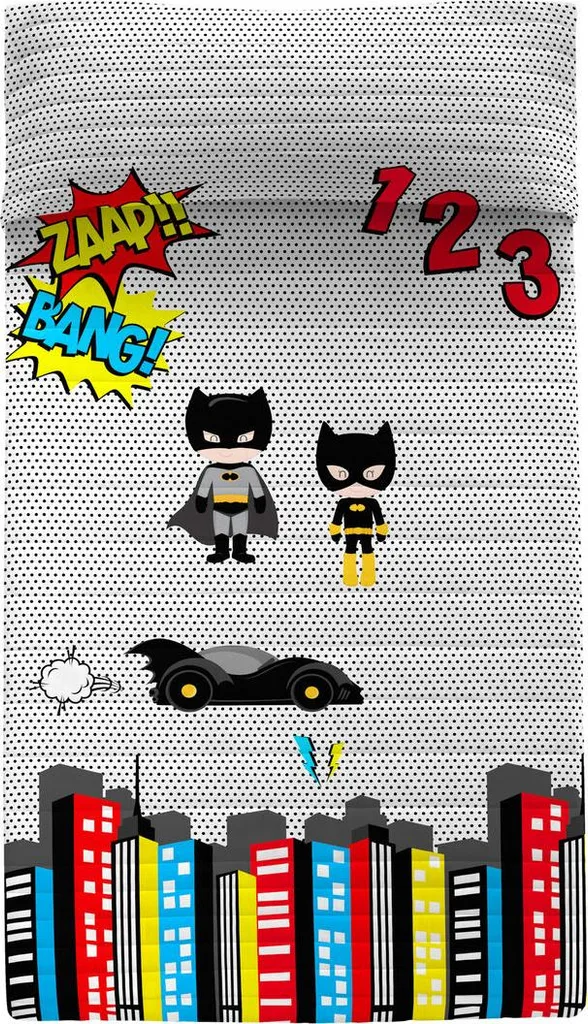 Couverture matelassée Batman Mr Fox multicolore - Douceur 180 x 260 cm