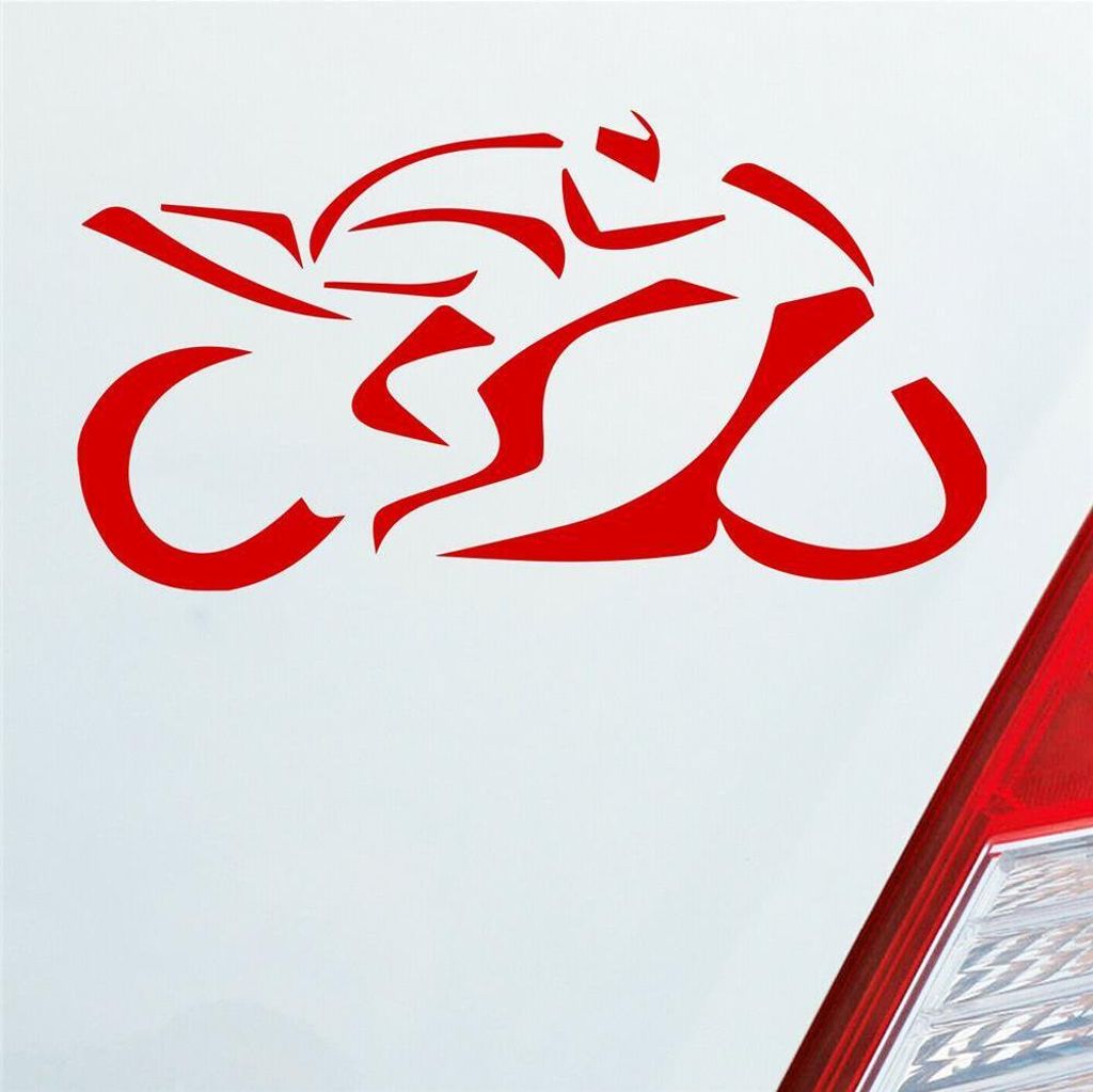 Auto Aufkleber Motorrad Mopped Biker Racing 12x6 cm Rot Sticker Heckscheibenaufkleber