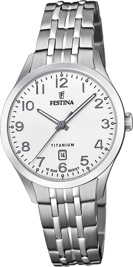 Festina Titan Damen Uhr F20468/1 Analog Armband-Uhr silber Klassik D2UF20468/1