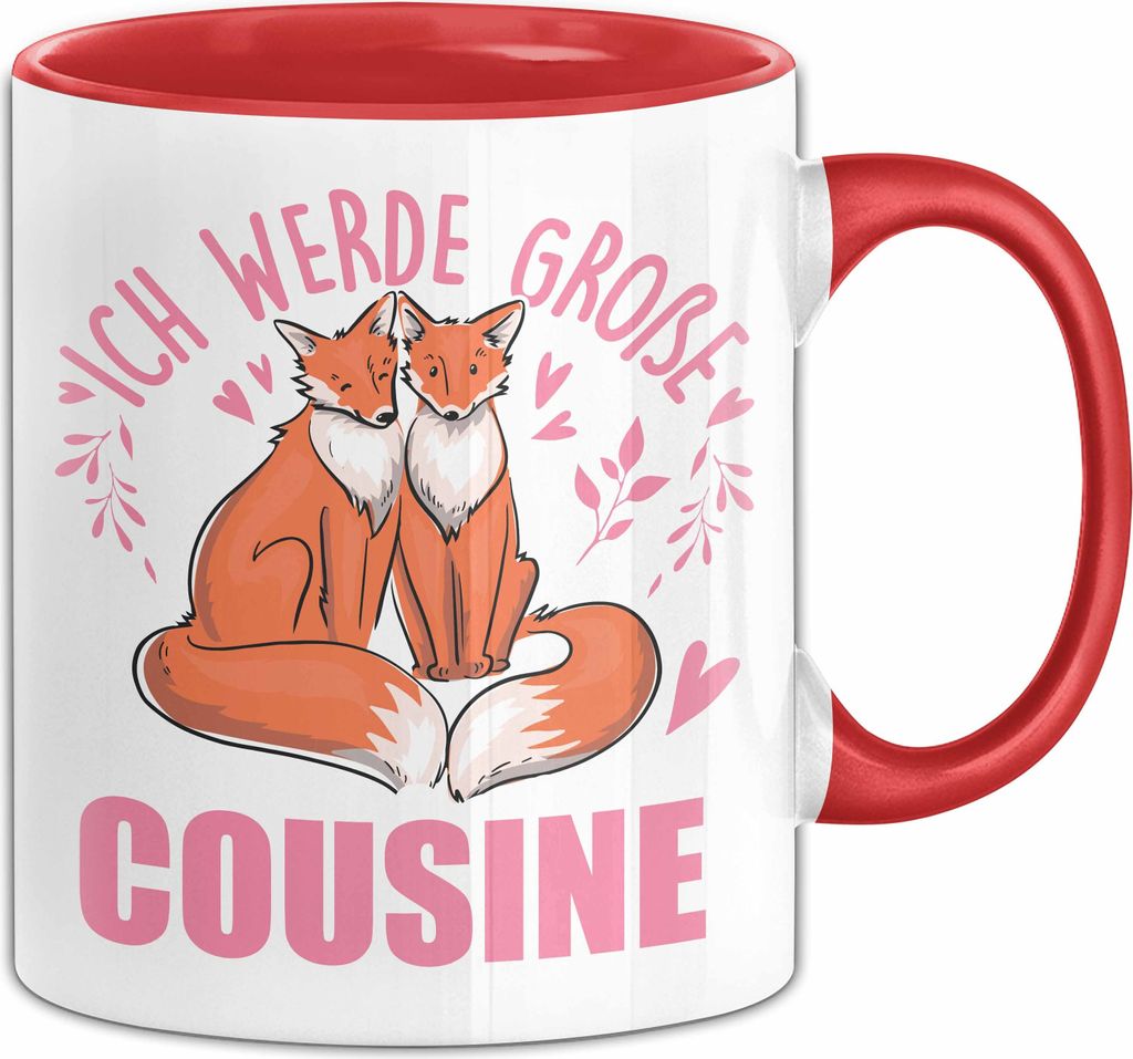 Du Wirst Große Cousine Tasse Geschenk Ich Werde Große Cousine Nachwuchs Kaffee-Becher (Rot)