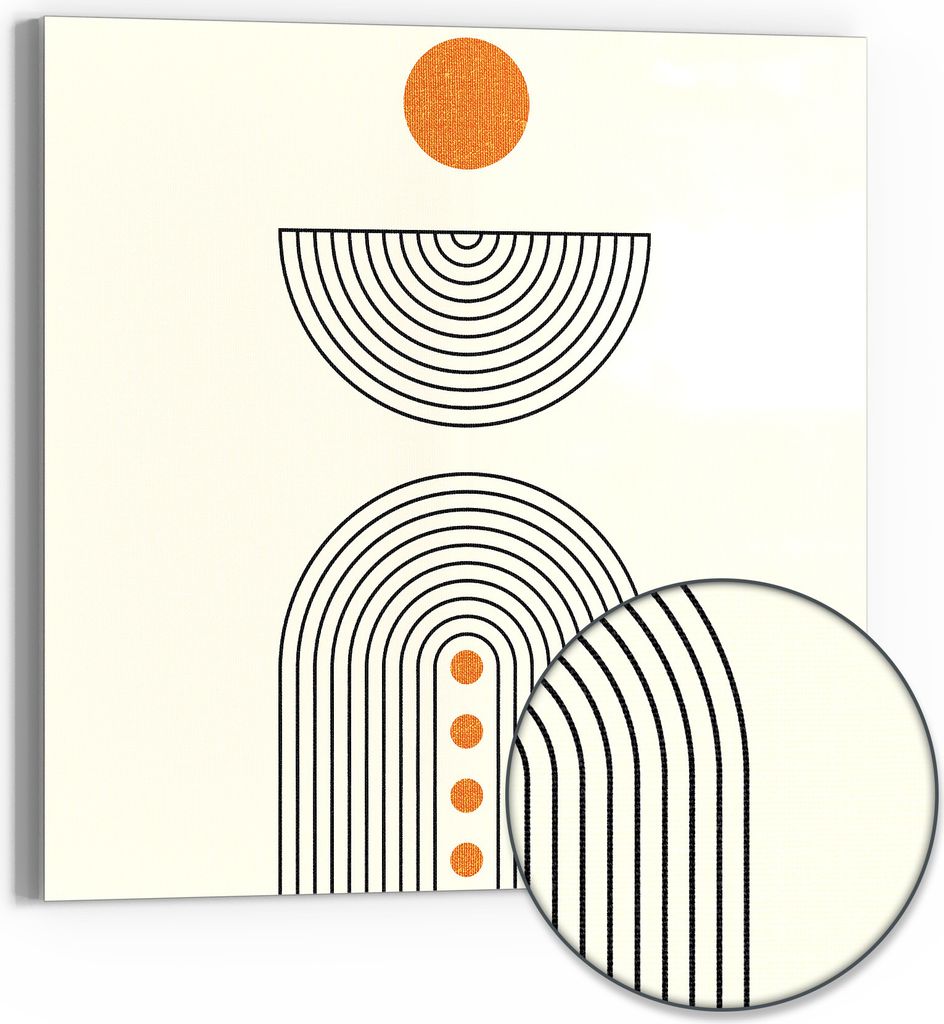 DEQOART Hybrid Leinwand Bild 50x50 cm 'Gleichgewicht der Linien' Wandbild Glas flach modern