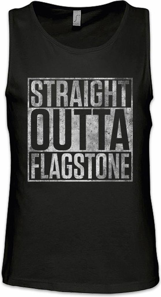 Urban Backwoods Straight Outta Flagstone, Ärmelloses T-Shirt, Farbe: Schwarz, Größe: 4XL