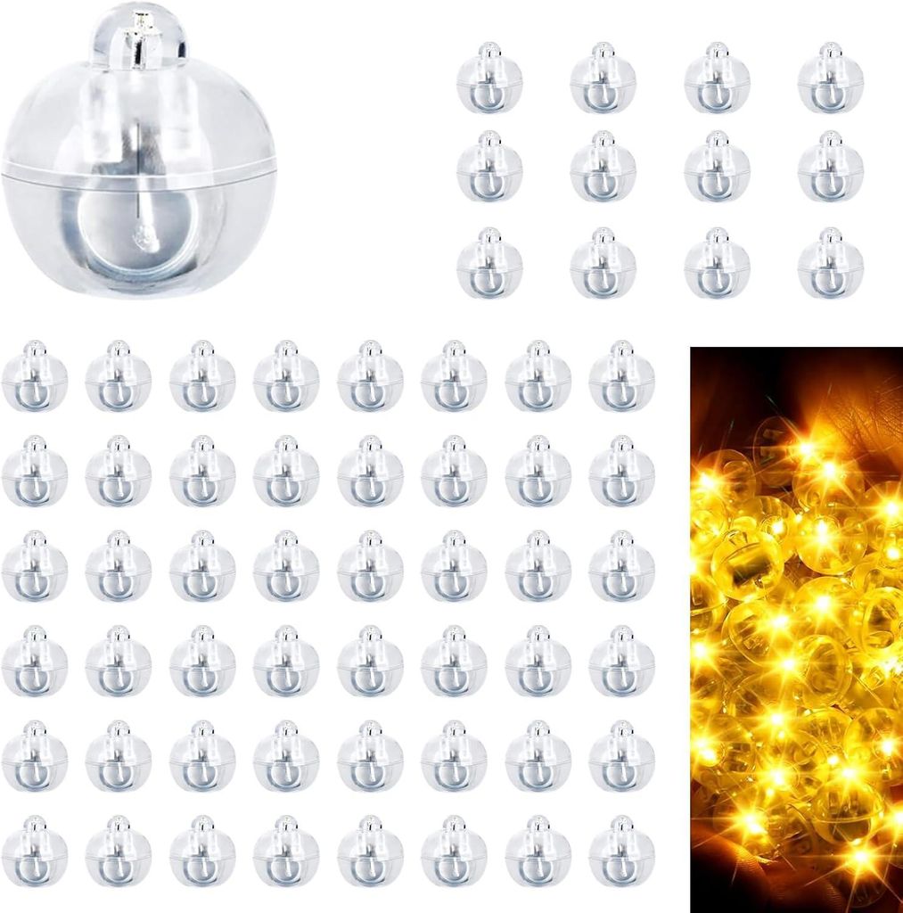 LED Ballonlichter warmweiß 60 Stück, Mini LED Lichter für Produktbild 