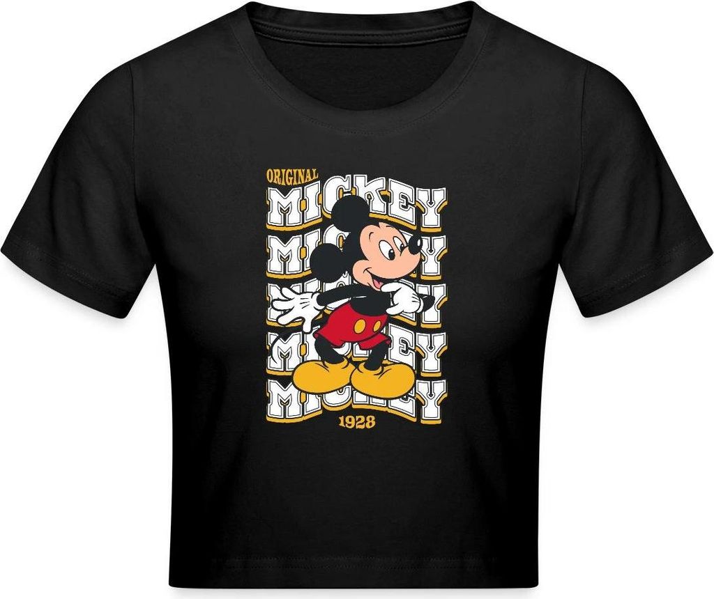 Mickey & Minnie Mickey Mouse Original 1928 Crop Top, XL, Schwarz