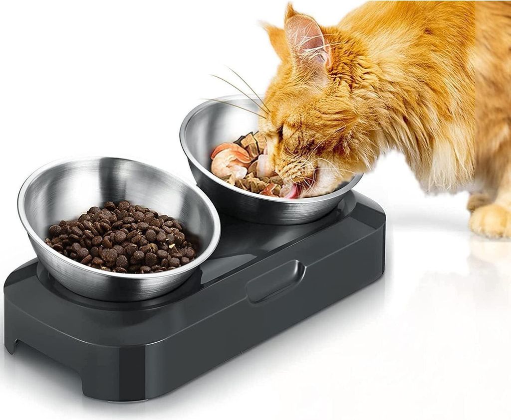 Katzennapf 15° Kipphals Edelstahl rutschfest Silikonbasis Produktbild 