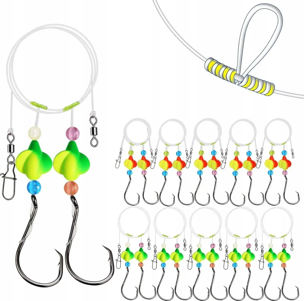 SEA GROUND TAG LEADER Set de 10 bas de ligne pour pêche surfcasting