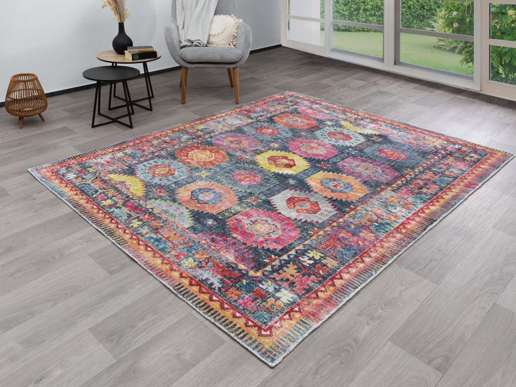Steffensmeier Orient Teppich Kundian | Wohnzimmer | Schlafzimmer | Bunt, handloom, Größe: 170x240 cm