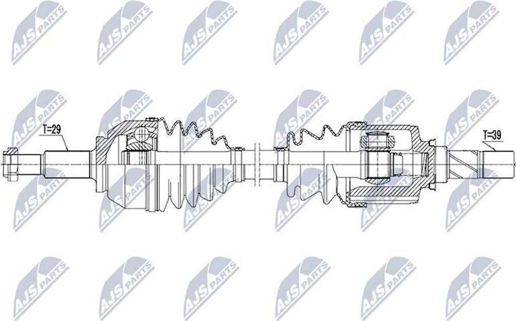 NTY NPW-PL-057 Antriebswelle OE 6000618517 kompatibel mit Trafic, Vivaro, NV300, Talento