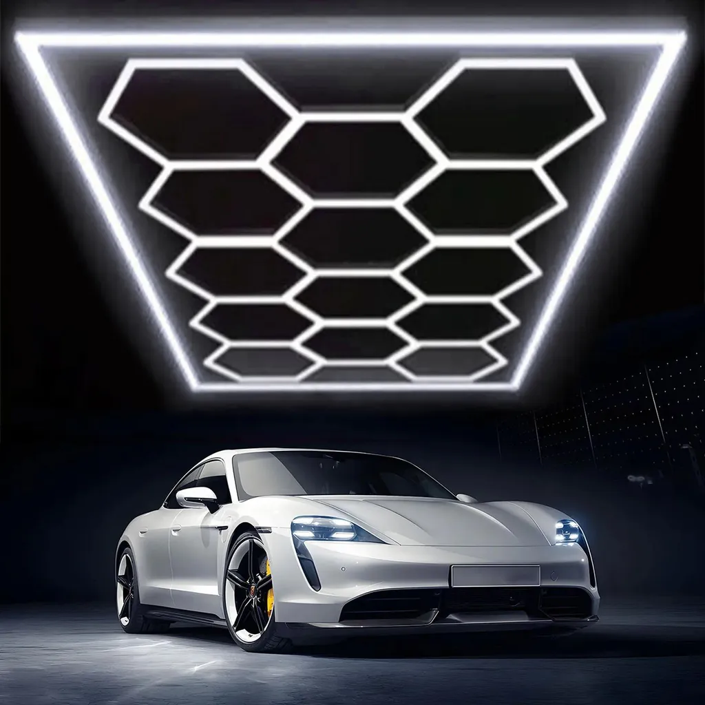Lumière hexagonale 14 alvéoles 680W - Blanc froid 6500K saillie