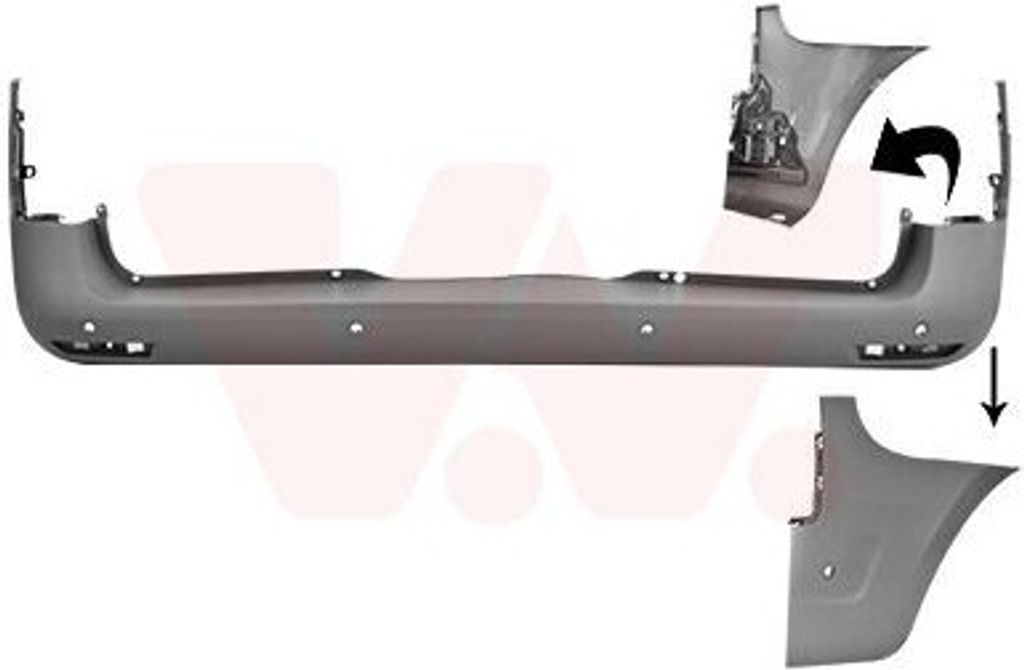 VAN WEZEL Heckstoßstange Stoßfänger Hinten passend für MERCEDES-BENZ VITO Kasten (W447) VITO Tourer (W447) VITO Mixto (W447)
