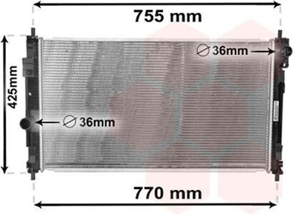 VAN WEZEL 07002121 Kühler Wasserkühler Motorkühler für JEEP COMPASS (MK49) für CHRYSLER SEBRING Cabriolet (JS) für DODGE Caliber Schrägheck