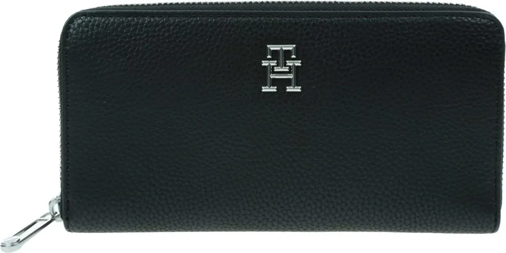 Tommy Hilfiger Grand Portefeuille Femme à Monogramme Taille Unique Noir