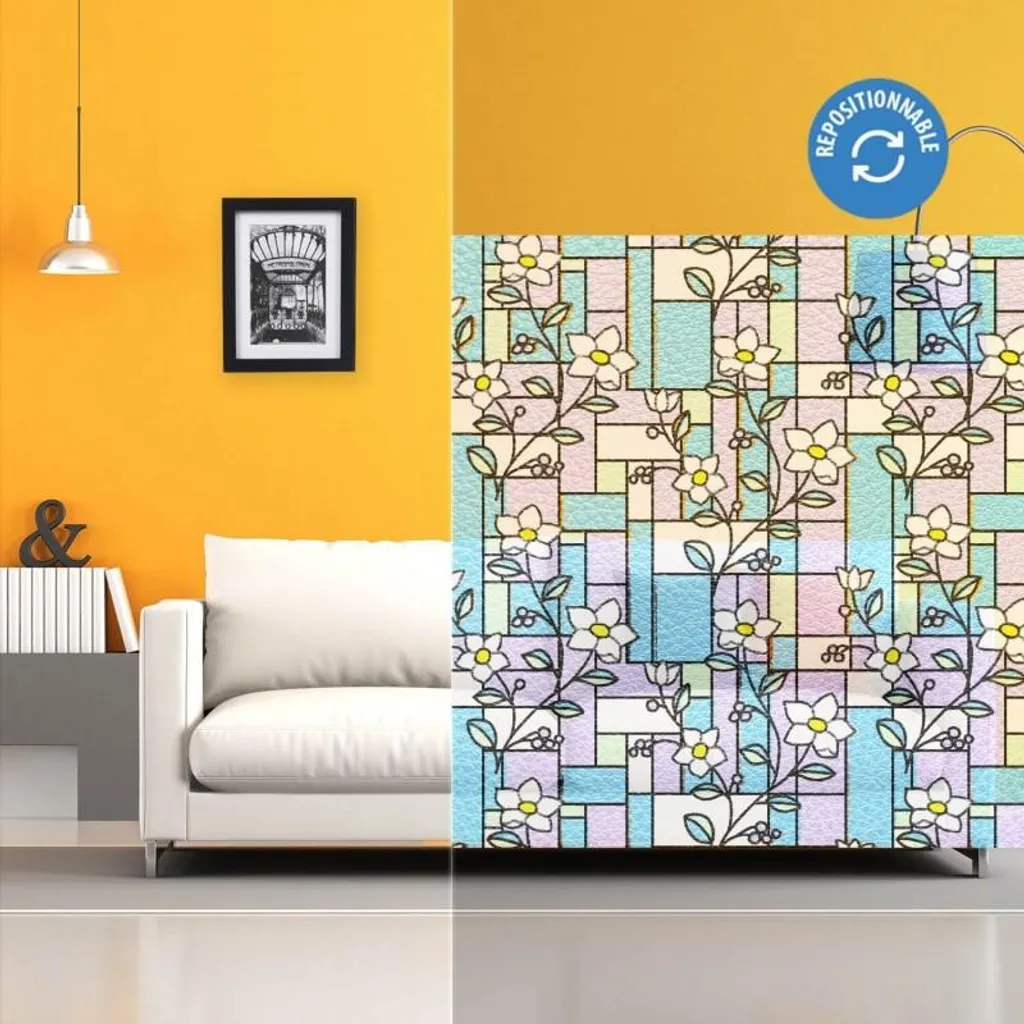 Film électrostatique DIMEXACT motif bouquet de fleurs 120 cm x 2 m