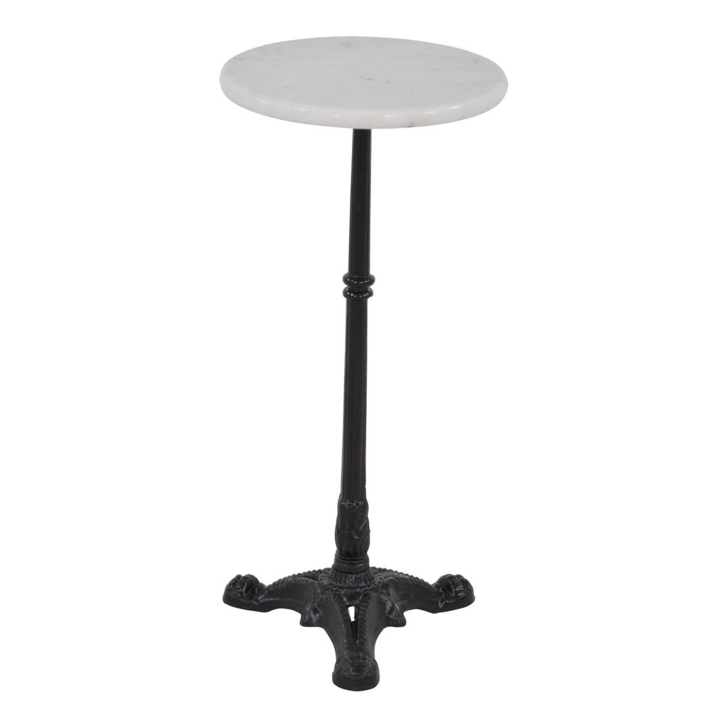 Runder Beistelltisch MARMOR, Ø30 x 60 cm in weiß Produktbild 