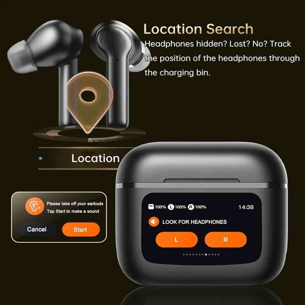 Cuffie Bluetooth ANC con Touch Screen - Audio Premium Wireless In-Ear - 4