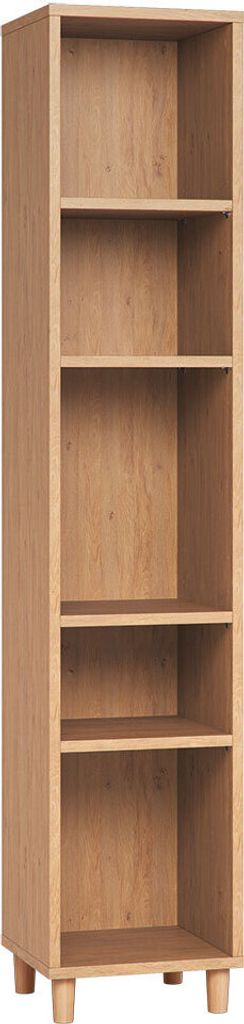 Regal 01, Farbe: Eiche - Abmessungen: 195 x 39 x 38 cm (H x B x T)