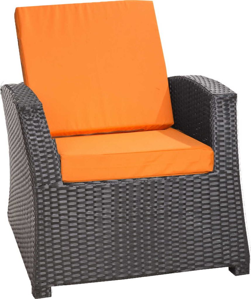 Stuhlkissen 6er set rückenlehne Orange, Polyrattan-Garten Stuhlkissen 56x52x7cm, Rattan-Sesselkissen, Sitzkissen für Gartenmöbel aus rattan