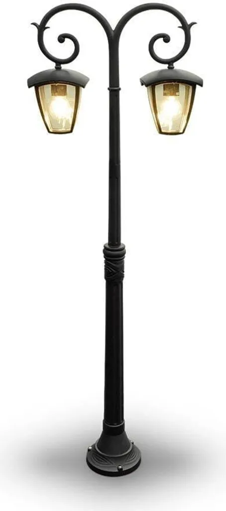 Éclairage extérieur efficace lanterne de jardin noire IP44 2XE27 VT-738