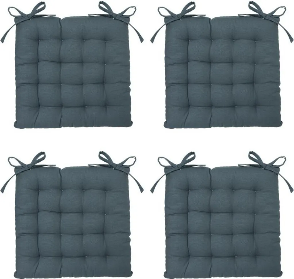 Coussin de chaise pour salle à manger bleu foncé 38 cm - Lot de 4