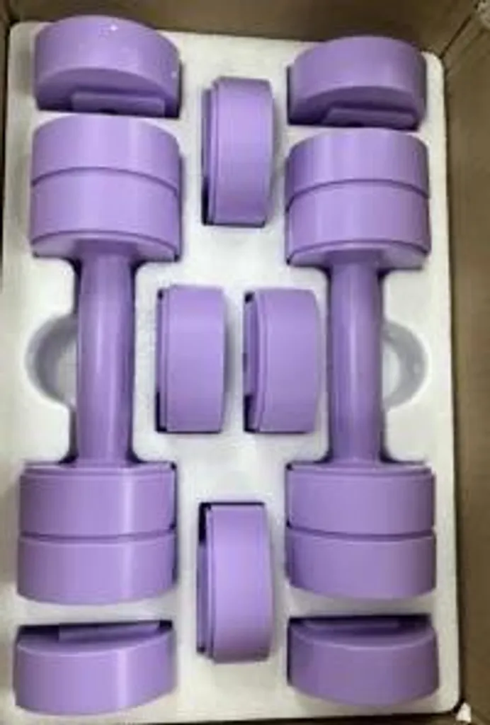 Haltères réglables 4 en 1 en fonte - Lot de 2 x 4 kg - Coloris Violet