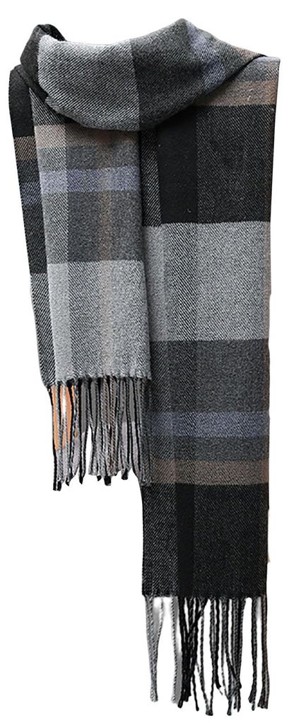 Herrenschal im britischen Stil, klassisch kariert, mit Fransen, weich und warm, Kunstkaschmir, langer Schal für Erwachsene, ideal für Herbst und ...