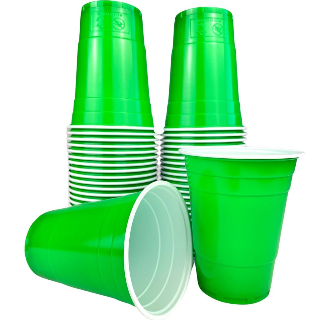 Spülmaschinenfest max 0,4 l 35 grüne Plastik Trinkbecher Partybecher