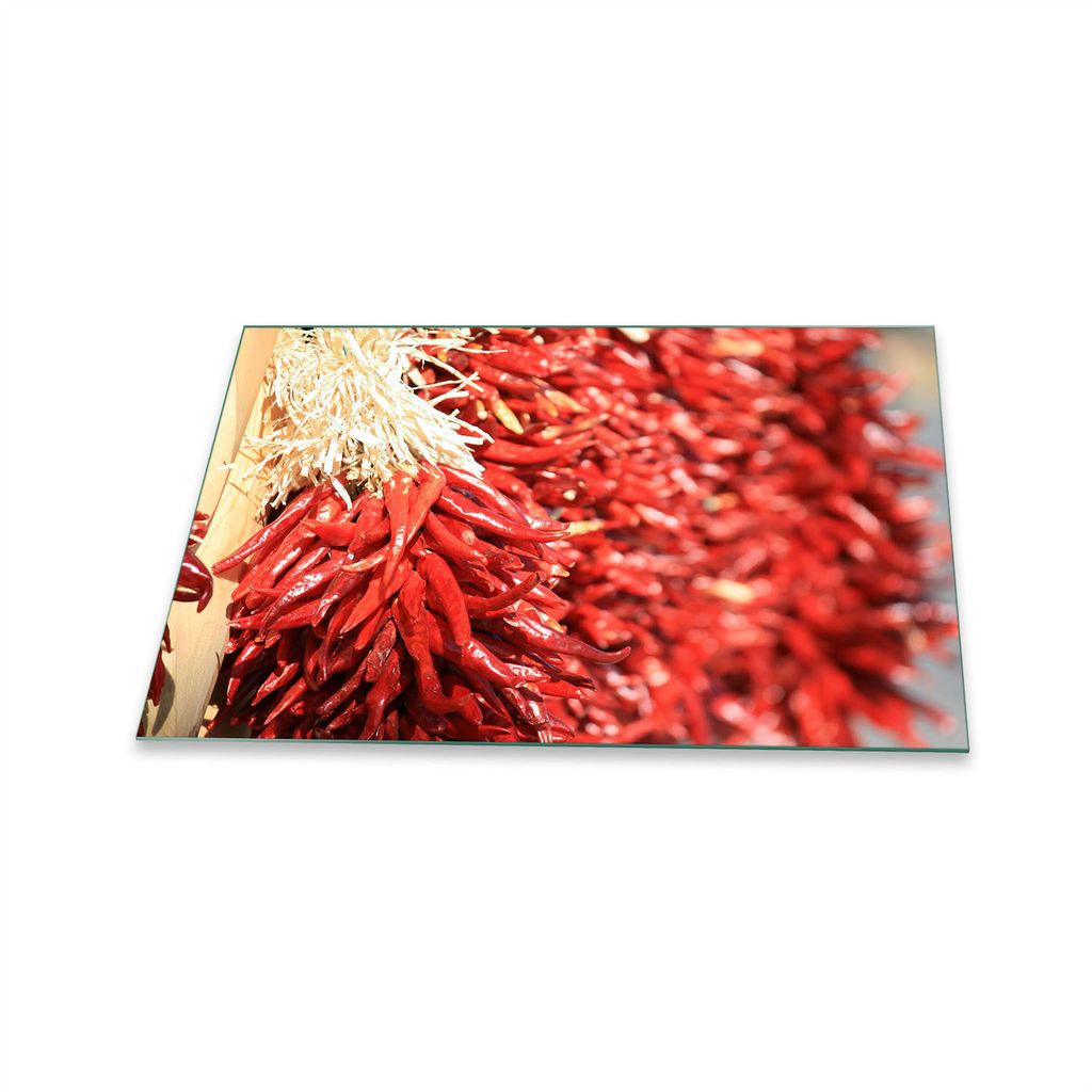 Herdabdeckplatte Glaskeramik 1 Teilig 80x52 Retro Rot Abdeckung Glas Spritzschutz Deko