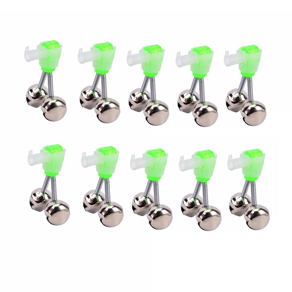 10Pcs Angeln Alarm Glocke Dual Glocken Hohe Dezibel Empfindliche Mini Meer Angelrute Biss Alarm Glocke Angeln Lieferungen
