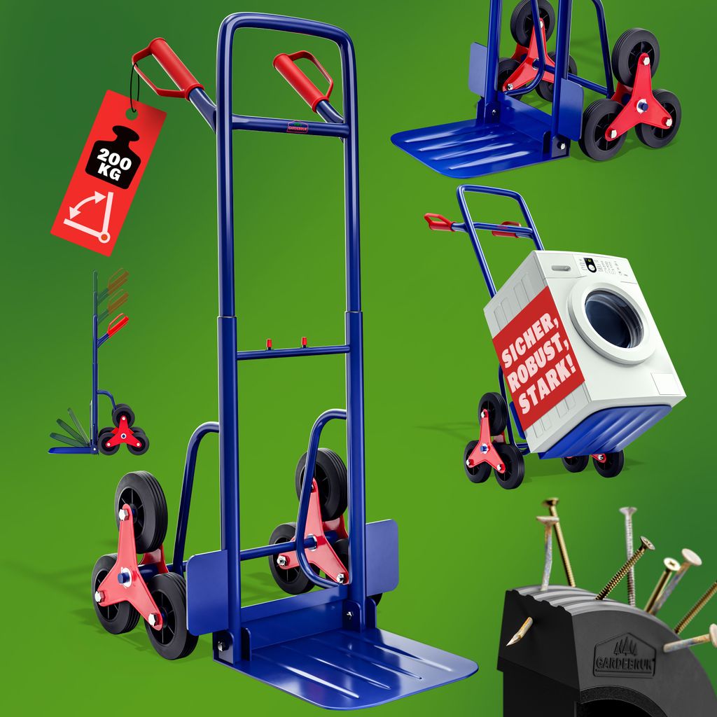 GARDEBRUK® Treppenkarre klappbar bis 200kg Hartgummireifen Produktbild 8