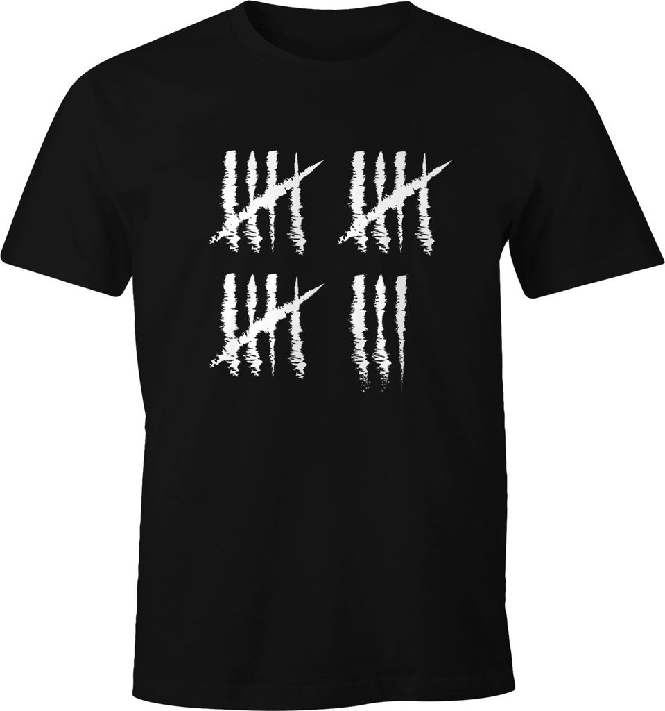 Herren T-Shirt 18 Geburtstag Strichliste Striche Jubiläum Jahrgang Geschenk Alter Fun-Shirt Moonworks L