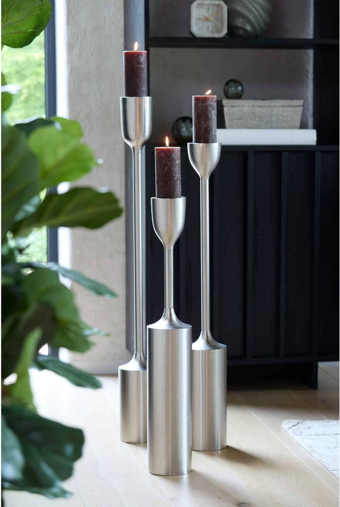Light & Living - Kerzenständer Velez - Mattes Silber - Ø13x77cm