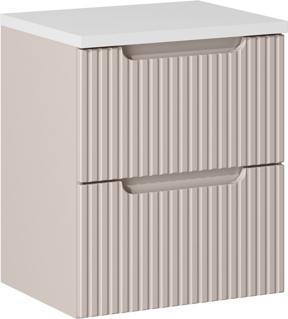 Waschtischunterschrank 50cm, kaschmir und weiß, Produktbild 