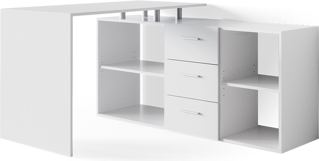 Vicco Biurko narożne Dante, 145 x 120 cm, Biały Zdjęcie produktu 1